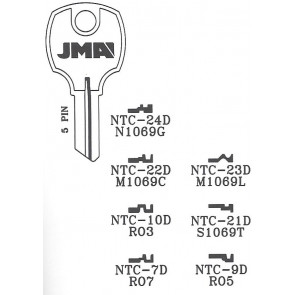 National Cabinet (1069M, NTC-9D, RO5) NP Key Blank 10-PACK