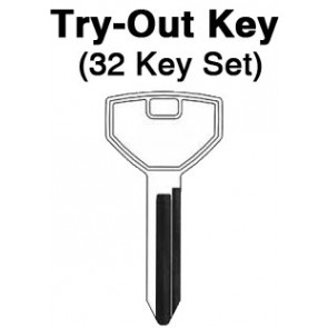 CHRYSLER - 1993 Door / Trunk Locks - Aero Lock TO-64 (Y155) 32pc. Try-Out Key Set