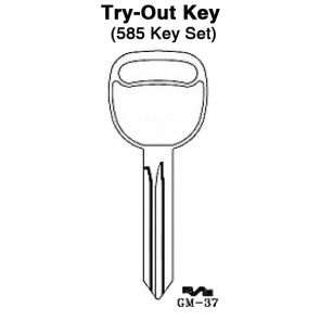 GM - Door Locks (spaces 2-10) - TO-105 (B106) Try-Out Key Set 