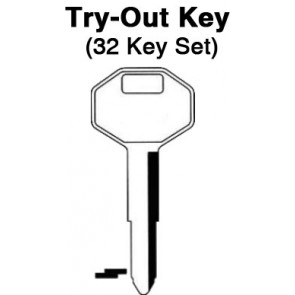 GM - All Locks Misc. Japanese Imports - Aero Lock - TO-18 (DC3/X121) 32pc. Try-Out Key Set