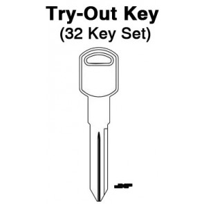 GM - 1995-1996 10-Cut Door Locks - Aero Lock - TO-76 (B86) 32pc. Try-Out Key Set