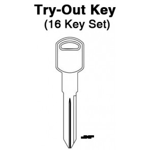 GM - Compartment Locks (spaces 7-10) - TO-89 (B86) 16pc. Try-Out Key Set
