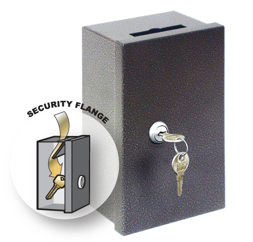 Coin Enclosure SD653 5" Wall Mount Key Card Key Drop Box Drop Slot Safe